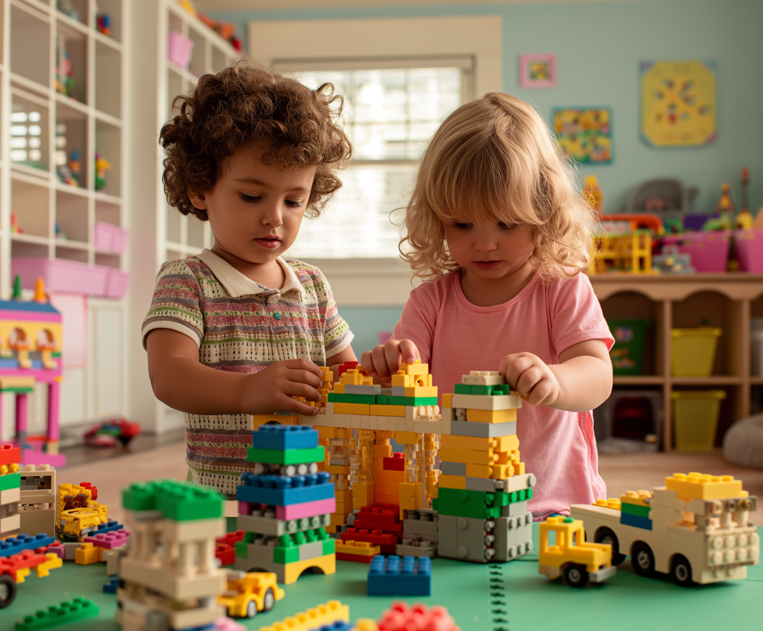 A parent and child engaged in a math-related activity at home, demonstrating how everyday interactions build logical reasoning and problem-solving skills.