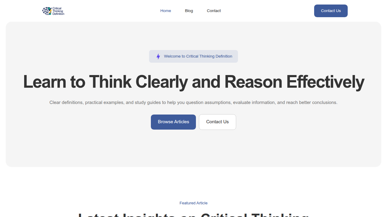 Visit Critical Thinking Definition for guides on choosing online high schools and understanding quality standards.