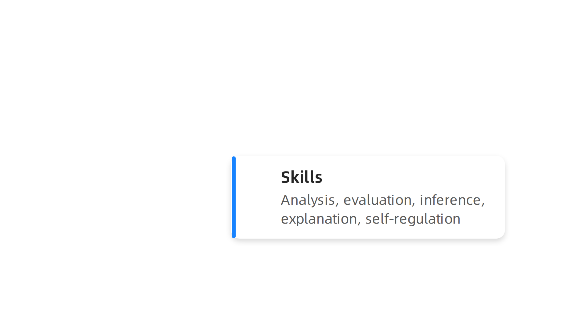 Summary of the key components that define critical thinking in higher education.