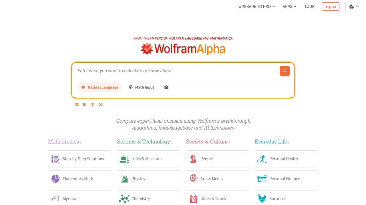 Wolfram Alpha acts as a computational knowledge engine, providing step-by-step solutions for complex math, science, and data problems.