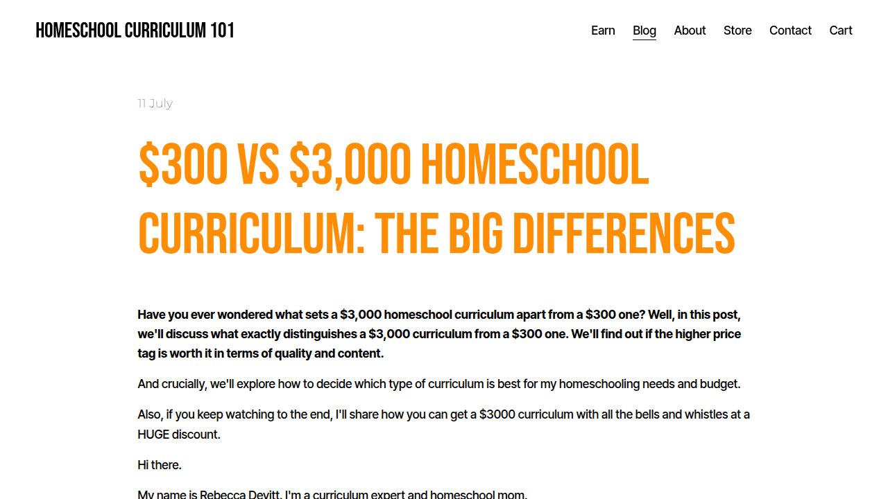 A comparison guide highlighting the cost differences between budget-friendly open educational resources and expensive packaged homeschool curricula.