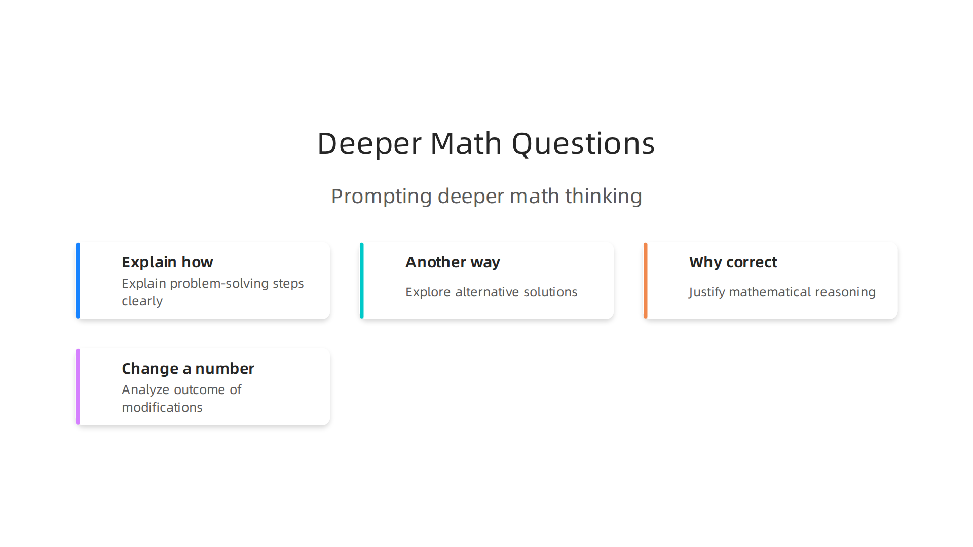 Prompting questions to encourage critical thinking in early math activities.